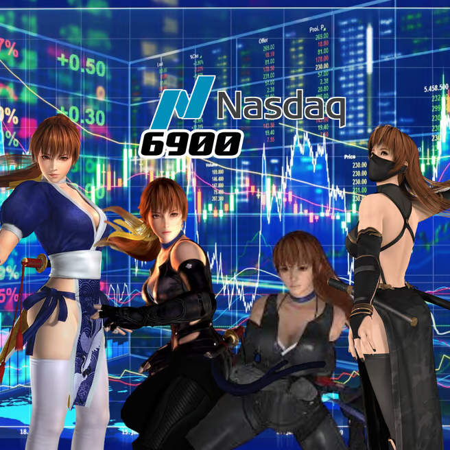 Nasdaq6900 cherry-blossom ticker portrait